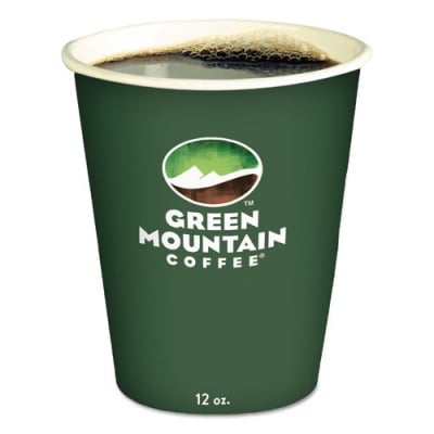 Green Mountain Coffee Roasters Roasters Roasters Paper Hot Cups, 12 oz, Green Mountain Design, Multicolor, 1,000/Carton (93766)