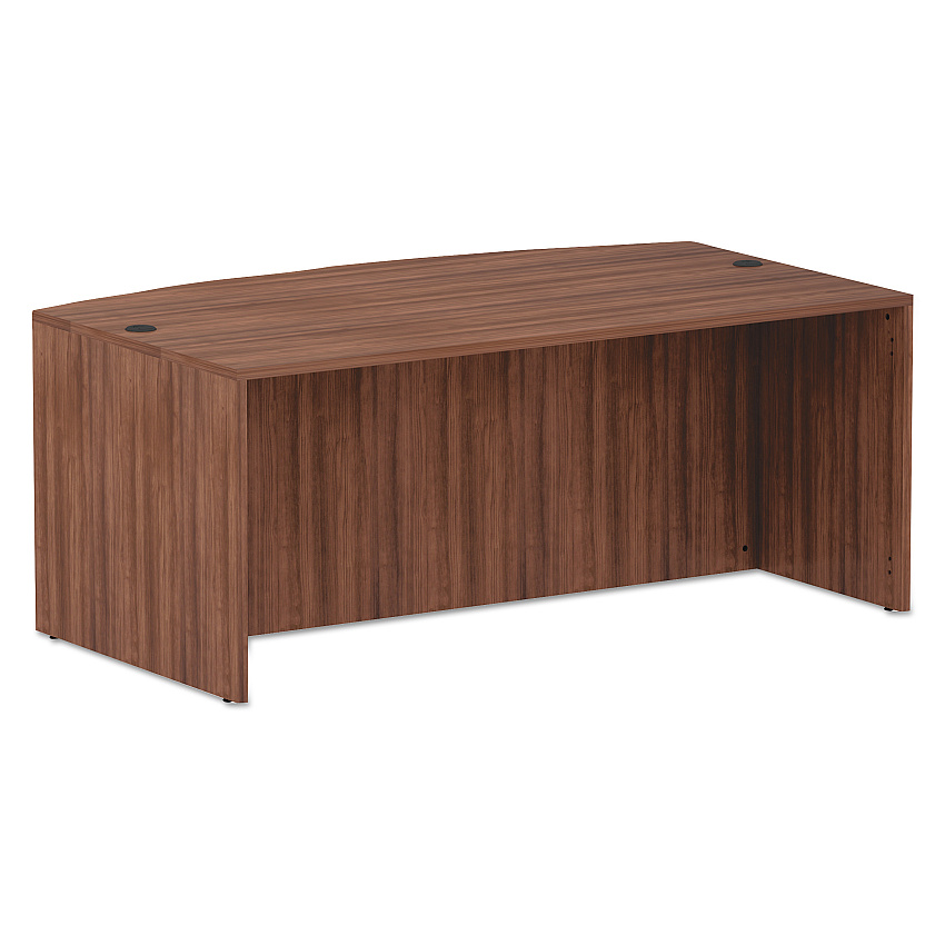 Alera Valencia Series Bow Front Desk Shell, 71" x 41.38" x 29.63", Modern Walnut (ALEVA227236WA)