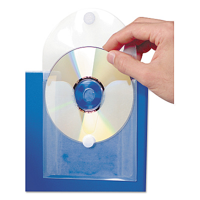 Baumgartens CD Pocket, 1 Disc Capacity, Clear/White, 5/Pack (BAU61801)