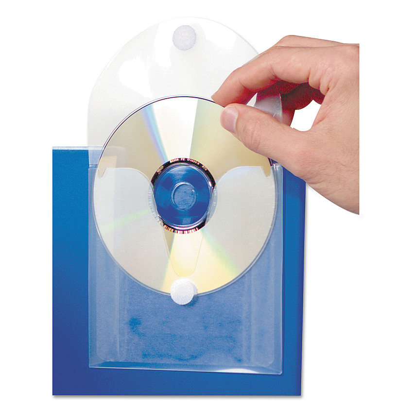 Baumgartens CD Pocket, 1 Disc Capacity, Clear/White, 5/Pack (BAU61801)