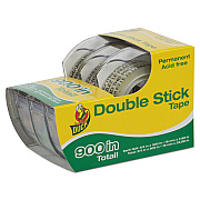Duck Permanent Double-Stick Tape with Dispenser, 1" Core, 0.5" x 25 ft, Clear, 3/Pack (DUC0021087)