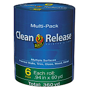 Duck Clean Release Painter's Tape, 3" Core, 0.94" X 60 Yds, Blue, 6/pack (240459)