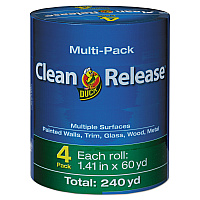 Duck Clean Release Painter's Tape, 3" Core, 1.41" X 60 Yds, Blue, 4/pack (240460)