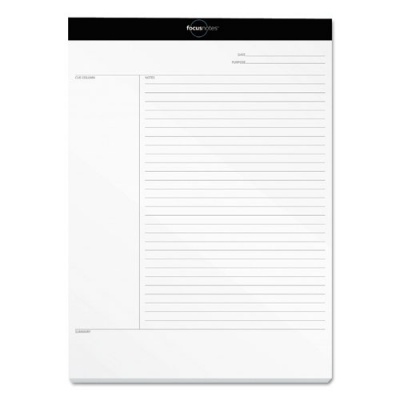 TOPS FocusNotes Legal Pad, Meeting-Minutes/Notes Format, 50 White 8.5 x 11.75 Sheets (77103)