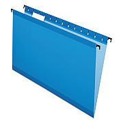 Pendaflex SureHook Hanging Folders, Legal Size, 1/5-Cut Tabs, Blue, 20/Box (PFX615315BLU)