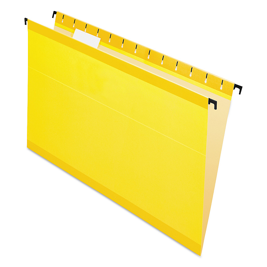 Pendaflex SureHook Hanging Folders, Legal Size, 1/5-Cut Tabs, Yellow, 20/Box (PFX615315YEL)