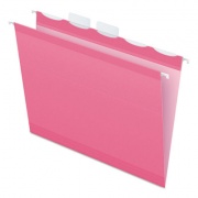Pendaflex Ready-Tab Colored Reinforced Hanging Folders, Letter Size, 1/5-Cut Tabs, Pink, 20/Box (90240)