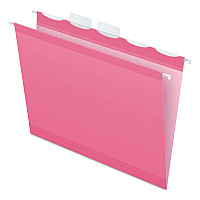 Pendaflex Ready-Tab Colored Reinforced Hanging Folders, Letter Size, 1/5-Cut Tabs, Pink, 20/Box (PFX90240)