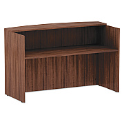Alera Valencia Series Reception Desk with Transaction Counter, 71" x 35.5" x 42.5", Modern Walnut (ALEVA327236WA)