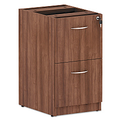 Alera Valencia Series Full Pedestal File, Left/Right, 2 Legal/Letter-Size File Drawers, Modern Walnut, 15.63" x 20.5" x 28.5" (ALEVA542822WA)