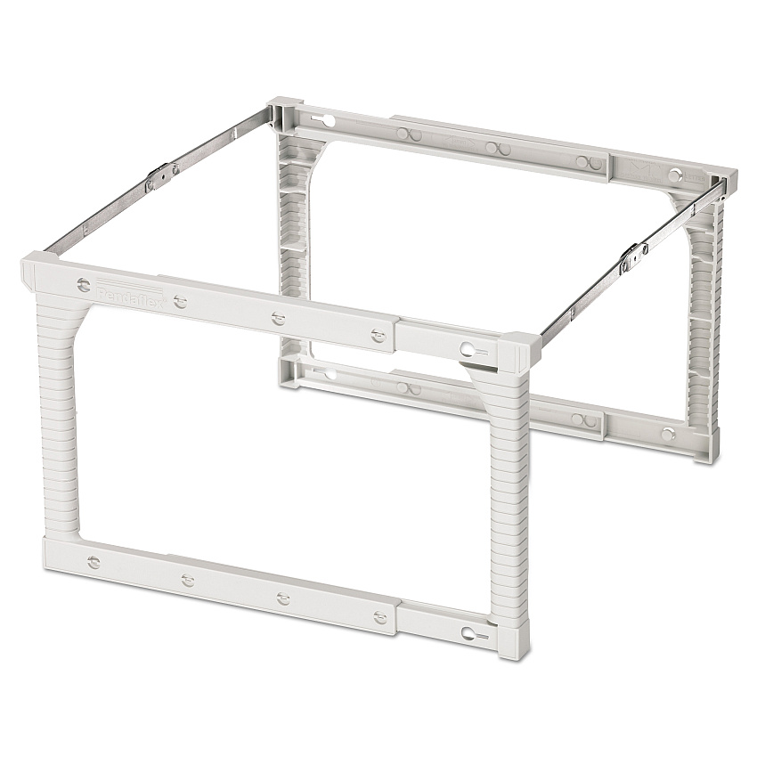 Pendaflex Plastic Snap-Together Hanging Folder Frame, Legal/Letter Size, 18" to 27" Long, White/Silver Accents, 4/Box (PFX04444)