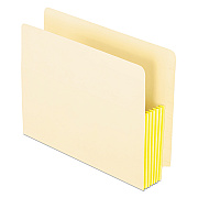Pendaflex Manila Drop Front Shelf File Pockets with Rip-Proof-Tape Gusset Top, 5.25" Expansion, Letter Size, Manila, 10/Box (PFX12823)