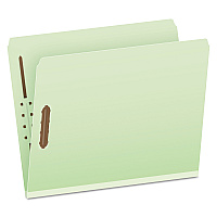 Pendaflex Heavy-Duty Pressboard Folders with Embossed Fasteners, Straight Tabs, 2" Expansion, 2 Fasteners, Letter Size, Green, 25/Box (PFX17180)