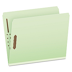 Pendaflex Heavy-Duty Pressboard Folders with Embossed Fasteners, Straight Tabs, 2" Expansion, 2 Fasteners, Letter Size, Green, 25/Box (PFX17180)