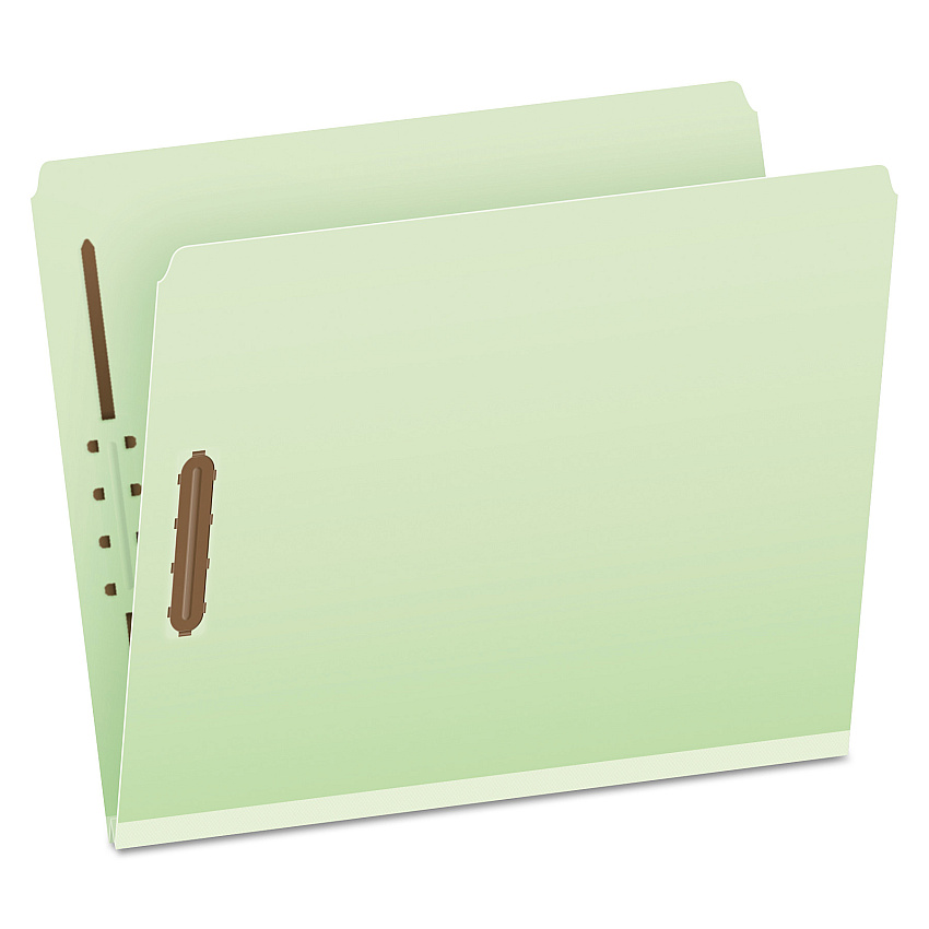 Pendaflex Heavy-Duty Pressboard Folders with Embossed Fasteners, Straight Tabs, 2" Expansion, 2 Fasteners, Letter Size, Green, 25/Box (PFX17180)