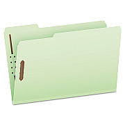 Pendaflex Heavy-Duty Pressboard Folders with Embossed Fasteners, 1/3-Cut Tabs, 3" Expansion, 2 Fasteners, Legal Size, Green, 25/Box (PFX17187)