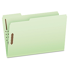 Pendaflex Heavy-Duty Pressboard Folders with Embossed Fasteners, 1/3-Cut Tabs, 3" Expansion, 2 Fasteners, Legal Size, Green, 25/Box (PFX17187)