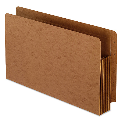 Pendaflex Heavy-Duty End Tab File Pockets, 5.25" Expansion, Legal Size, Red Fiber, 10/Box (PFX95565)