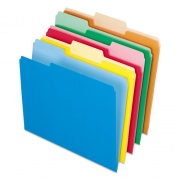 Pendaflex Interior File Folders, 1/3-Cut Tabs: Assorted, Letter Size, Assorted Colors: Blue/Green/Orange/Red/Yellow, 100/Box (421013ASST)
