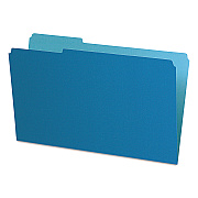 Pendaflex Interior File Folders, 1/3-Cut Tabs: Assorted, Legal Size, Blue, 100/Box (PFX435013BLU)