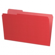 Pendaflex Interior File Folders, 1/3-Cut Tabs: Assorted, Legal Size, Red, 100/Box (435013RED)