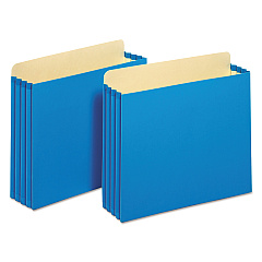 Pendaflex File Cabinet Pockets, 3.5" Expansion, Letter Size, Blue, 10/Box (PFXFC1524PBLU)