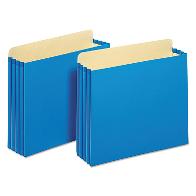 Pendaflex File Cabinet Pockets, 3.5" Expansion, Letter Size, Blue, 10/Box (PFXFC1524PBLU)