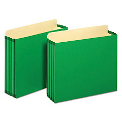 Pendaflex File Cabinet Pockets, 3.5" Expansion, Letter Size, Green, 10/Box (PFXFC1524PGRE)