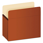 Earthwise by Pendaflex Recycled File Pockets, 5.25" Expansion, Letter Size, Red Fiber (PFXE1534G)