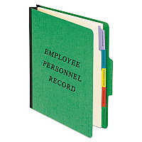Pendaflex Vertical-Style Personnel Folders, 2" Expansion, 5 Dividers, 2 Fasteners, Letter Size, Green Exterior (PFXSER1GR)