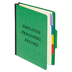 Pendaflex Vertical-Style Personnel Folders, 2" Expansion, 5 Dividers, 2 Fasteners, Letter Size, Green Exterior (PFXSER1GR)