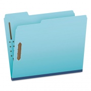 Earthwise by Pendaflex Heavy-Duty Pressboard Fastener Folders, 2" Expansion, 2 Fasteners, Letter Size, Light Blue, 25/Box (61542)