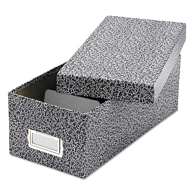 Oxford Reinforced Board Card File, Lift-Off Cover, Holds 1,200 3 x 5 Cards, 5.13 x 11 x 3.63, Black/White (OXF40588)