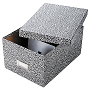 Oxford Reinforced Board Card File, Lift-Off Cover, Holds 1,200 5 x 8 Cards, 8.13 x 11 x 5.75, Black/White (OXF40590)