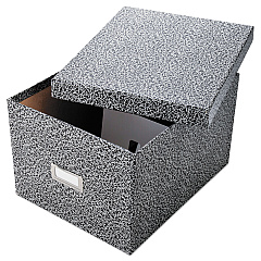 Oxford Reinforced Board Card File, Lift-Off Cover, Holds 1,200 6 x 9 Cards, 9 x 11 x 6.75, Black/White (OXF40591)