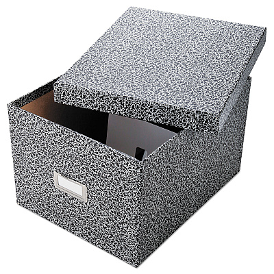 Oxford Reinforced Board Card File, Lift-Off Cover, Holds 1,200 6 x 9 Cards, 9 x 11 x 6.75, Black/White (OXF40591)