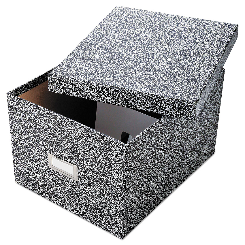 Oxford Reinforced Board Card File, Lift-Off Cover, Holds 1,200 6 x 9 Cards, 9 x 11 x 6.75, Black/White (OXF40591)