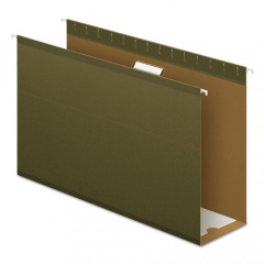Pendaflex Extra Capacity Reinforced Hanging File Folders with Box Bottom, 4" Capacity, Legal Size, 1/5-Cut Tabs, Green, 25/Box (4153X4)