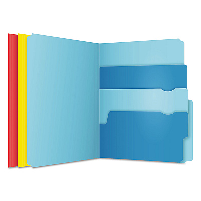 Pendaflex Divide It Up File Folder, 1/2-Cut Tabs: Assorted, Letter Size, 0.75" Expansion, Assorted Colors, 24/Pack (PFX10772)