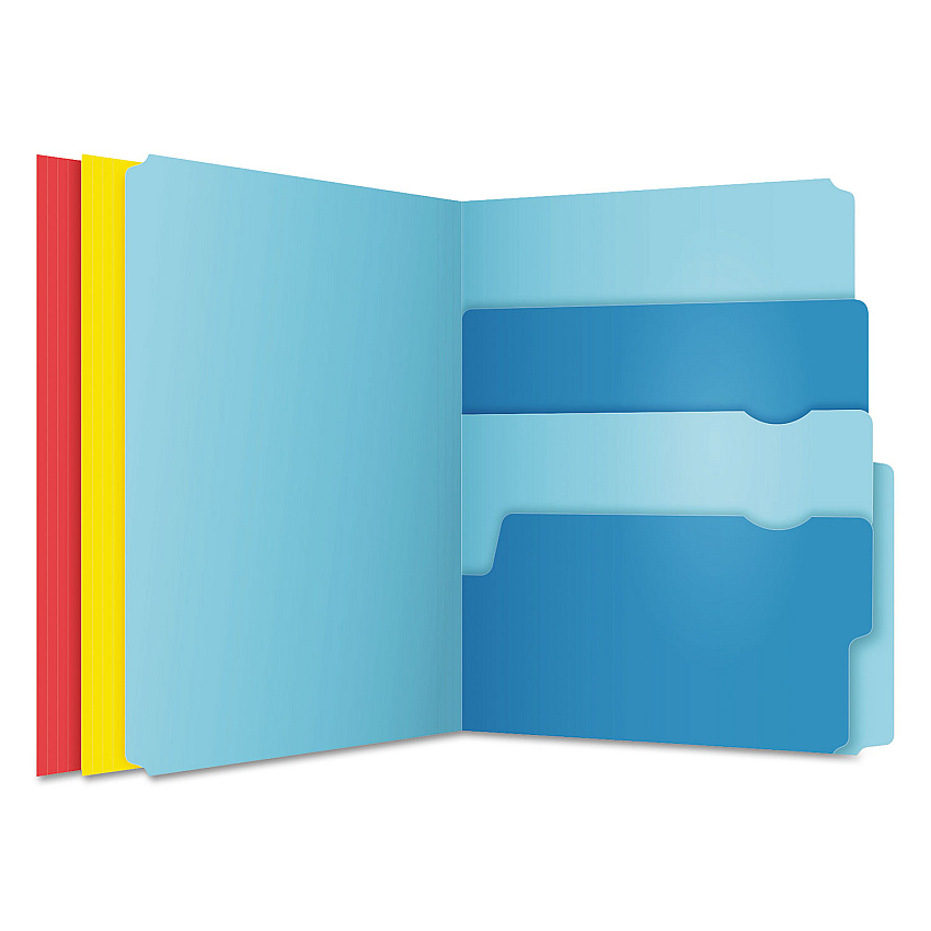 Pendaflex Divide It Up File Folder, 1/2-Cut Tabs: Assorted, Letter Size, 0.75" Expansion, Assorted Colors, 24/Pack (PFX10772)