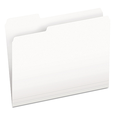 Pendaflex Colored File Folders, 1/3-Cut Tabs: Assorted, Letter Size, White, 100/Box (PFX15213WHI)