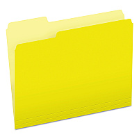 Pendaflex Colored File Folders, 1/3-Cut Tabs: Assorted, Letter Size, Yellow/Light Yellow, 100/Box (PFX15213YEL)