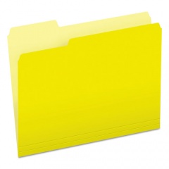 Pendaflex Colored File Folders, 1/3-Cut Tabs: Assorted, Letter Size, Yellow/Light Yellow, 100/Box (15213YEL)