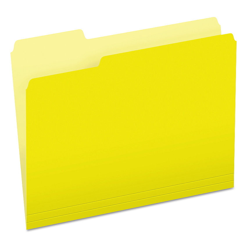 Pendaflex Colored File Folders, 1/3-Cut Tabs: Assorted, Letter Size, Yellow/Light Yellow, 100/Box (PFX15213YEL)