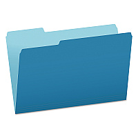 Pendaflex Colored File Folders, 1/3-Cut Tabs: Assorted, Legal Size, Blue/Light Blue, 100/Box (PFX15313BLU)