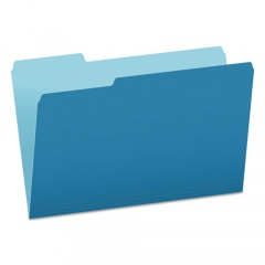Pendaflex Colored File Folders, 1/3-Cut Tabs: Assorted, Legal Size, Blue/Light Blue, 100/Box (15313BLU)