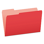 Pendaflex Colored File Folders, 1/3-Cut Tabs: Assorted, Legal Size, Red/Light Red, 100/Box (PFX15313RED)