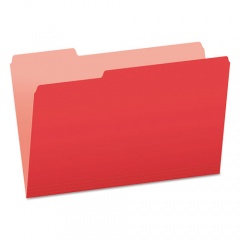 Pendaflex Colored File Folders, 1/3-Cut Tabs: Assorted, Legal Size, Red/Light Red, 100/Box (15313RED)