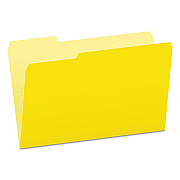 Pendaflex Colored File Folders, 1/3-Cut Tabs: Assorted, Legal Size, Yellow/Light Yellow, 100/Box (PFX15313YEL)