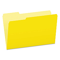 Pendaflex Colored File Folders, 1/3-Cut Tabs: Assorted, Legal Size, Yellow/Light Yellow, 100/Box (PFX15313YEL)